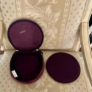 Darphin Paris Dark Purple Women's Jewelry or Cosmetic Travel Bag 9” Round